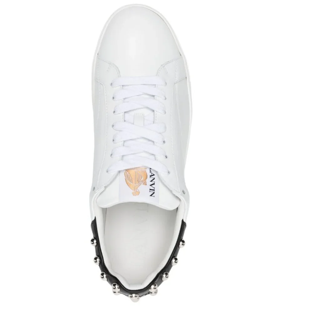 Lanvin Women's DDB0 White Leather Sneakers with Studs Size 36‎